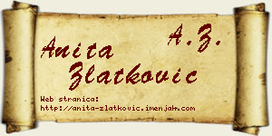 Anita Zlatković vizit kartica